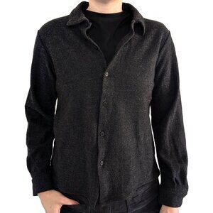 Eileen Fisher 100% Wool Gray Button Font Long Sleeve Shirt | S